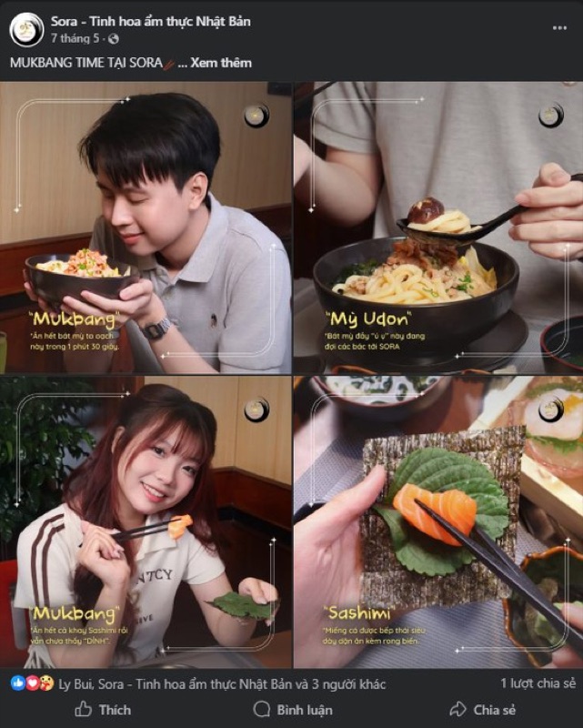 Series social Mukbang trên Facebook