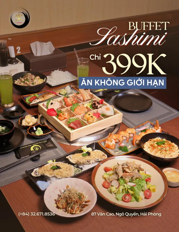 Bài đăng buffet sashimi 399.000 đồng
